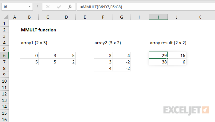 Excel Mmult Function Exceljet